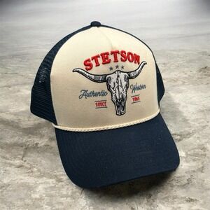 Stetson Longhorn Embroidered Navy - Hats Cap - 07-077-0102-0144Na